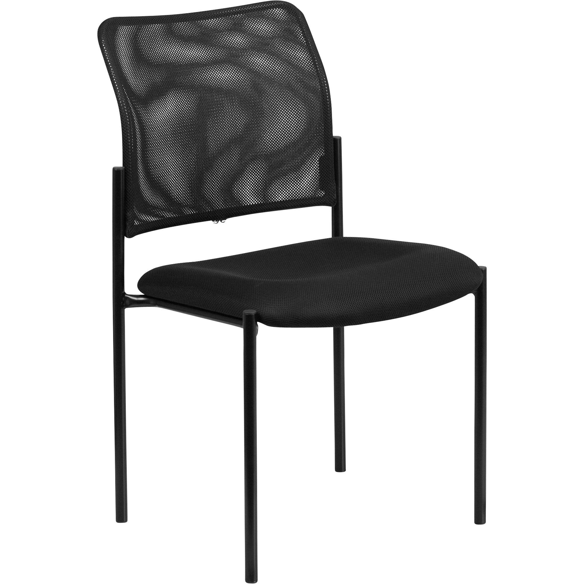Flash Furniture Black Mesh Stacking Side Chair, 19 3/4in.W x 24in.D x 34 3/4in.H, Model# GO5152
